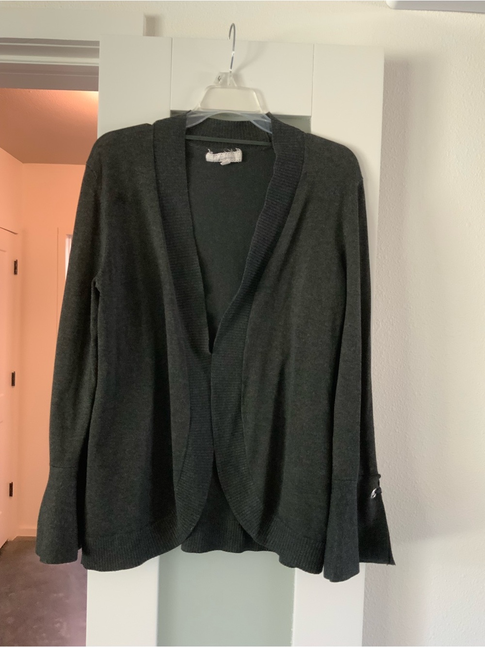 Open-Front Women's Cardigan Sweater - Dark Gray